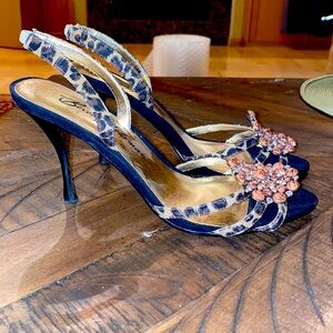 Stunning Beverly Feldman Leopard Slingback Heels 10